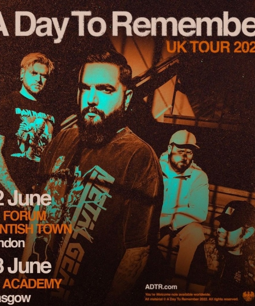 A Day To Remember UK Tour 2022 12 June 2022 O2 Forum Kentish Town
