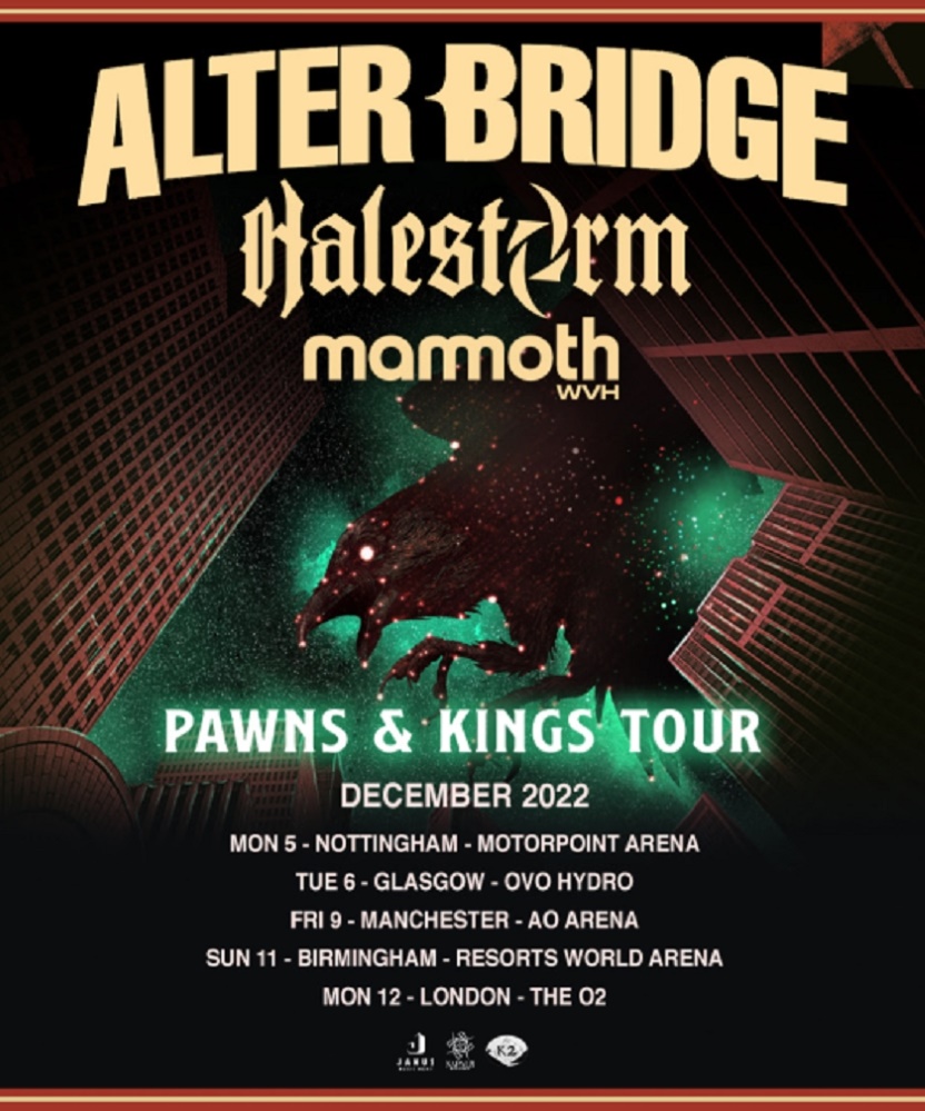 Alter Bridge Pawns & Kings Tour 09 December 2022 AO Arena Event