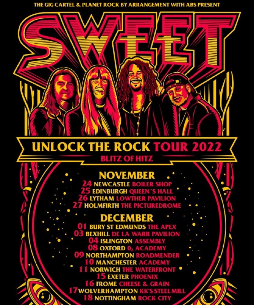 Sweet Unlock The Rock Tour 2022 18 December 2022 Rock City