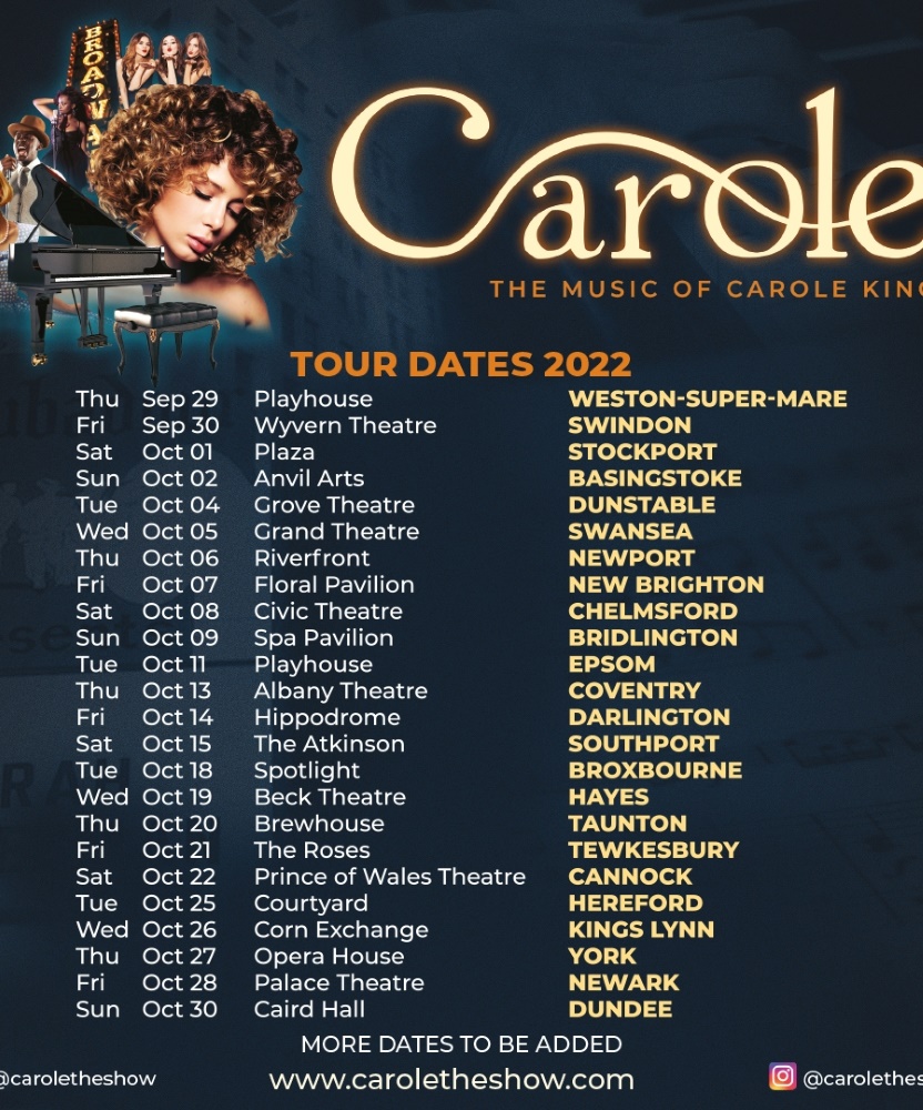 Carole The Music of Carole King Tour Dates 2022 19 October 2022