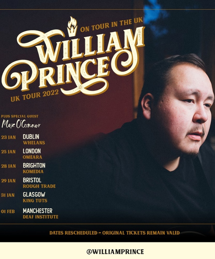 William Prince UK Tour 2022 29 January 2022 Rough Trade Bristol Event/Gig details