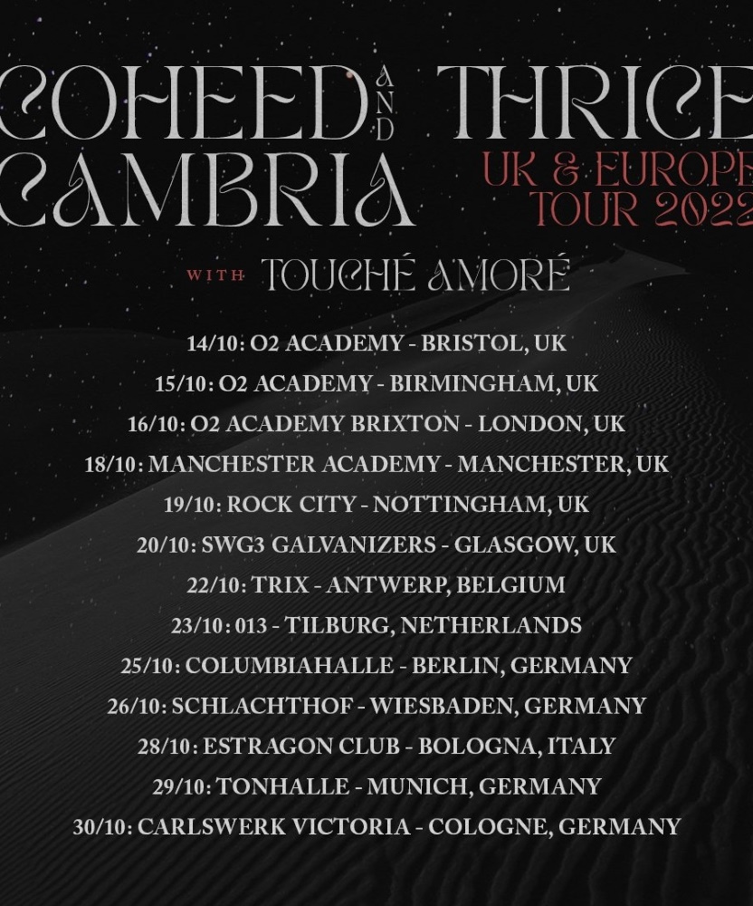 coheed and cambria tour tickets
