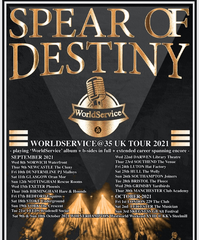 Spear Of Destiny World Service Live 35 16 September 2021 Hare Hounds Event Gig Details Tickets Gigseekr