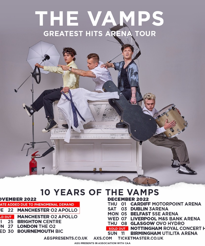 The Vamps Greatest Hits Arena Tour 2022 27 November 2022 The O2