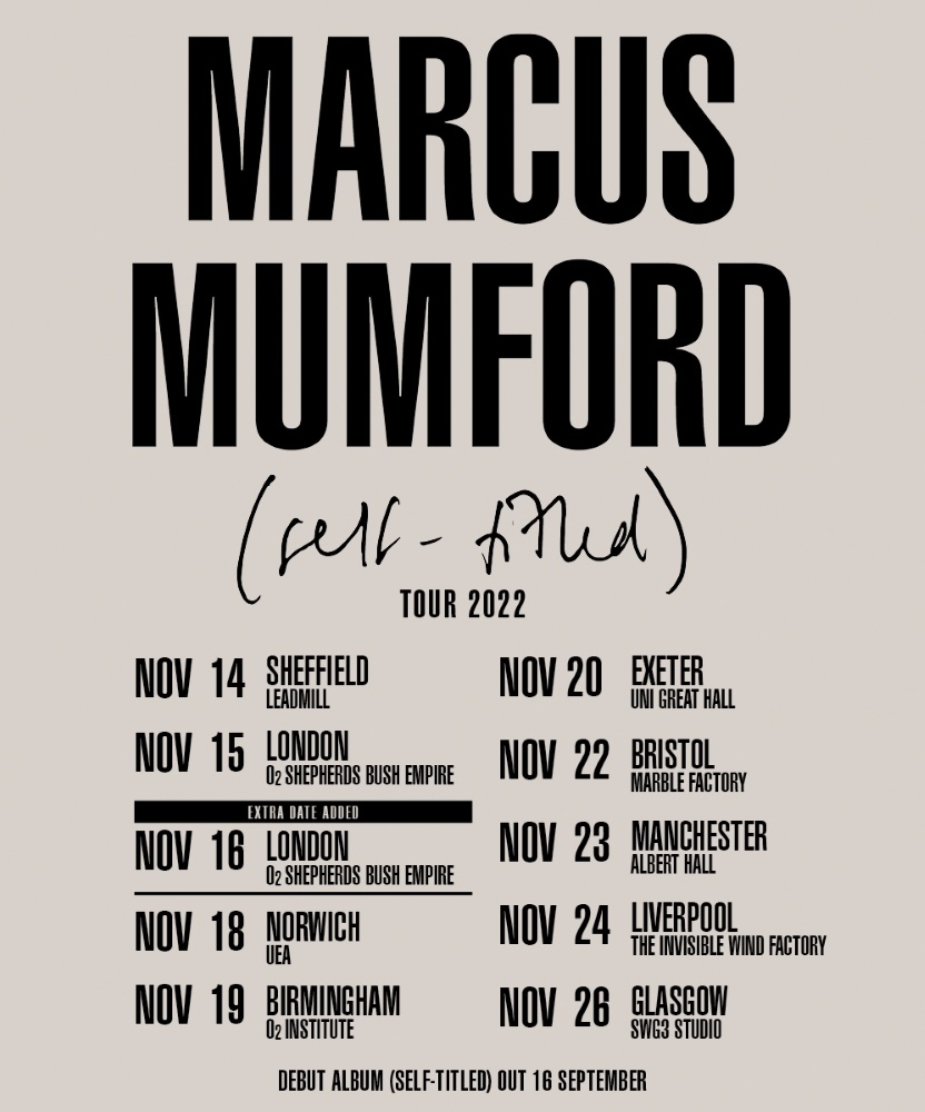 marcus mumford self titled tour setlist