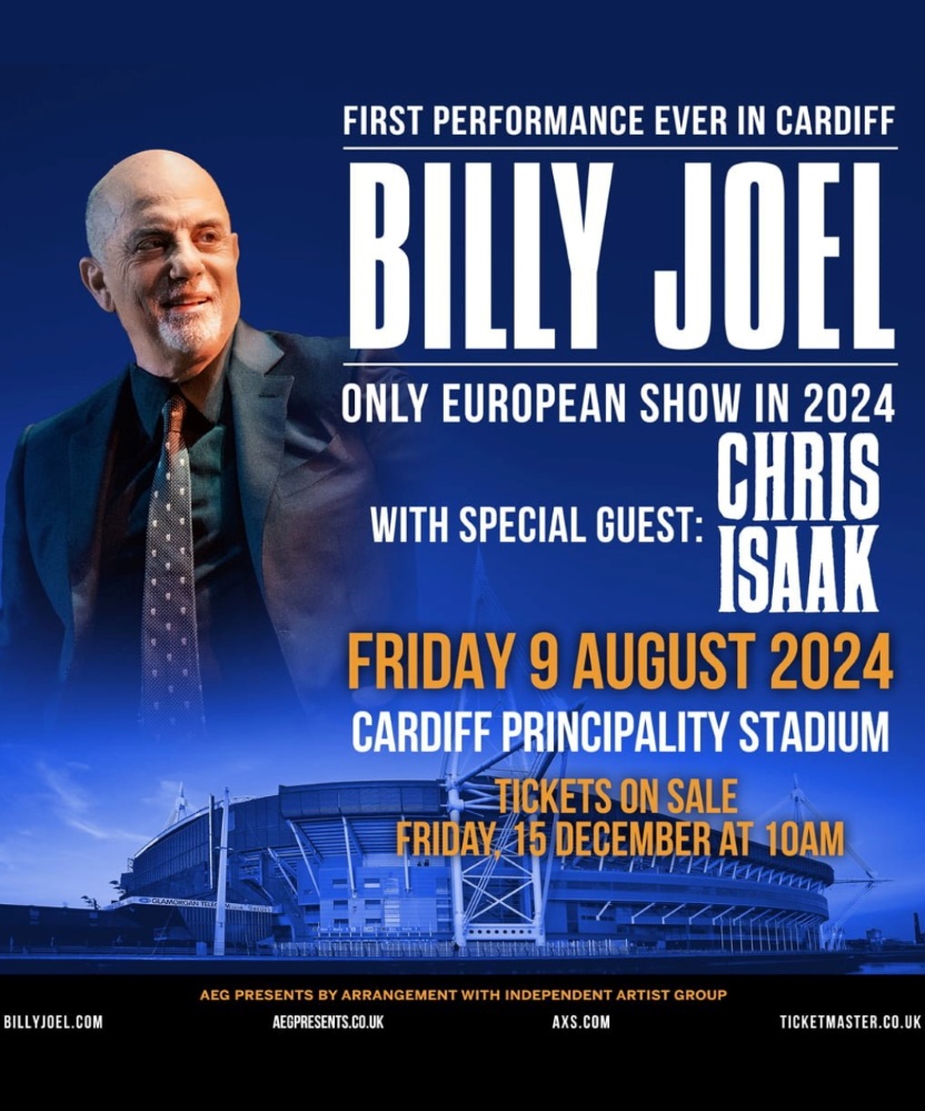 Billy Joel 09 August 2024 Principality Stadium Event/Gig details