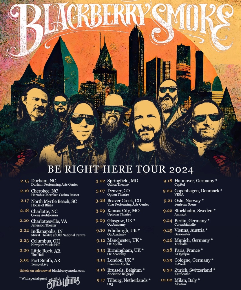 Blackberry Smoke Be Right Here Tour 2024 09 March 2024 Uptown