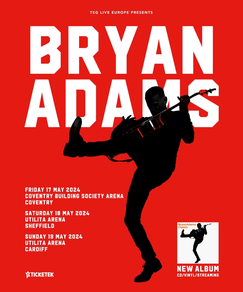 Bryan Adams 2024 UK & Ireland Tour 19 May 2024 Utilita Arena
