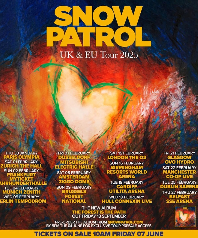 Snow Patrol UK & EU Tour 2025 22 February 2025 Coop Live Event