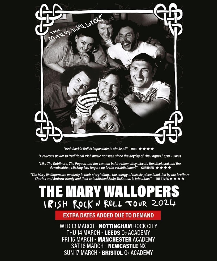 The Mary Wallopers Irish Rock N Roll Tour 2024 15 March 2024