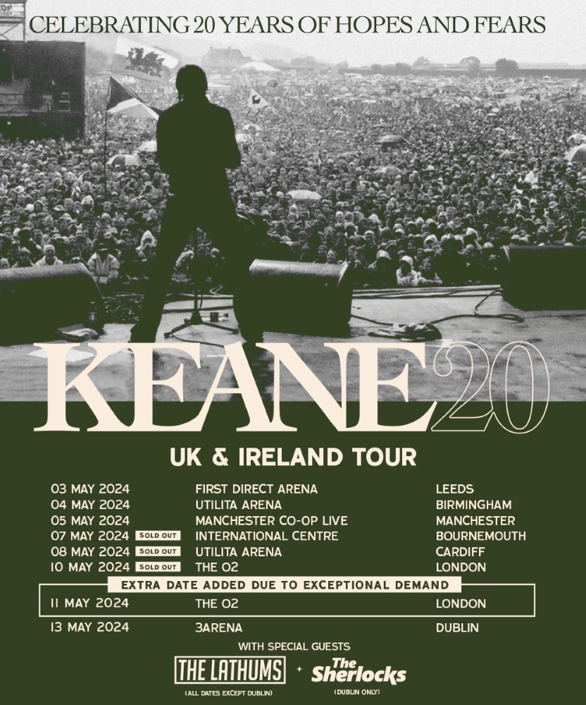 Keane World Tour 2024 11 May 2024 The O2 Event/Gig details