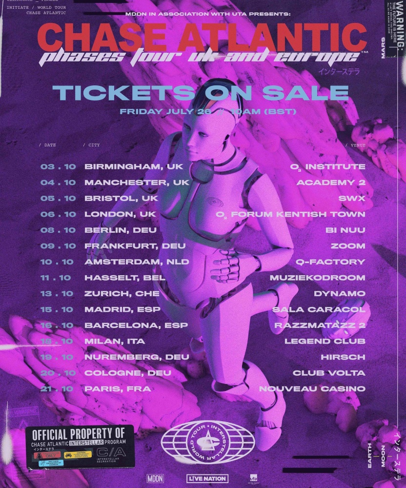 Chase Atlantic Phases Tour UK and Europe 21 October 2019 Nouveau