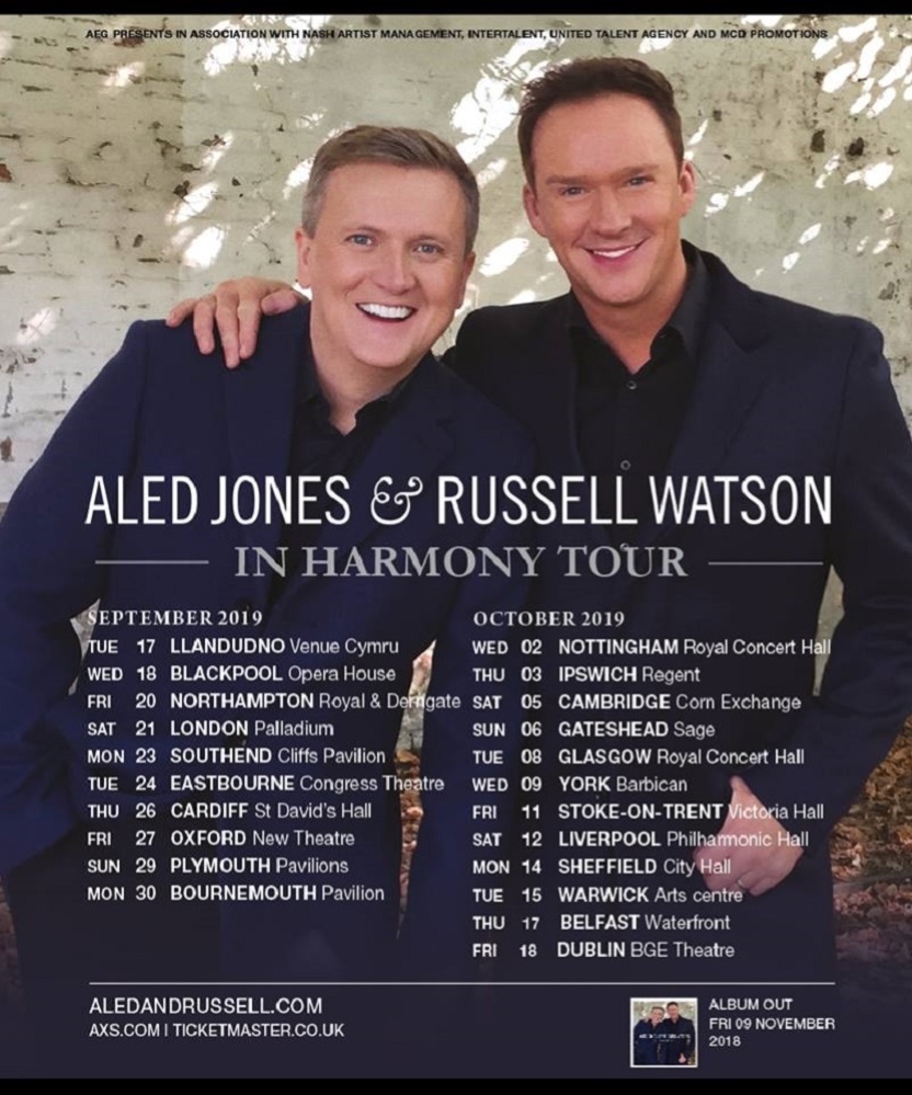 Aled Jones & Russell Watson In Harmony Tour 11 October 2019