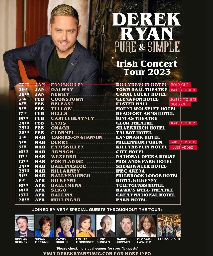 Derek Ryan Pure And Simple Irish Concert Tour 2023 24 February 2023 Glor Eventgig Details 0072