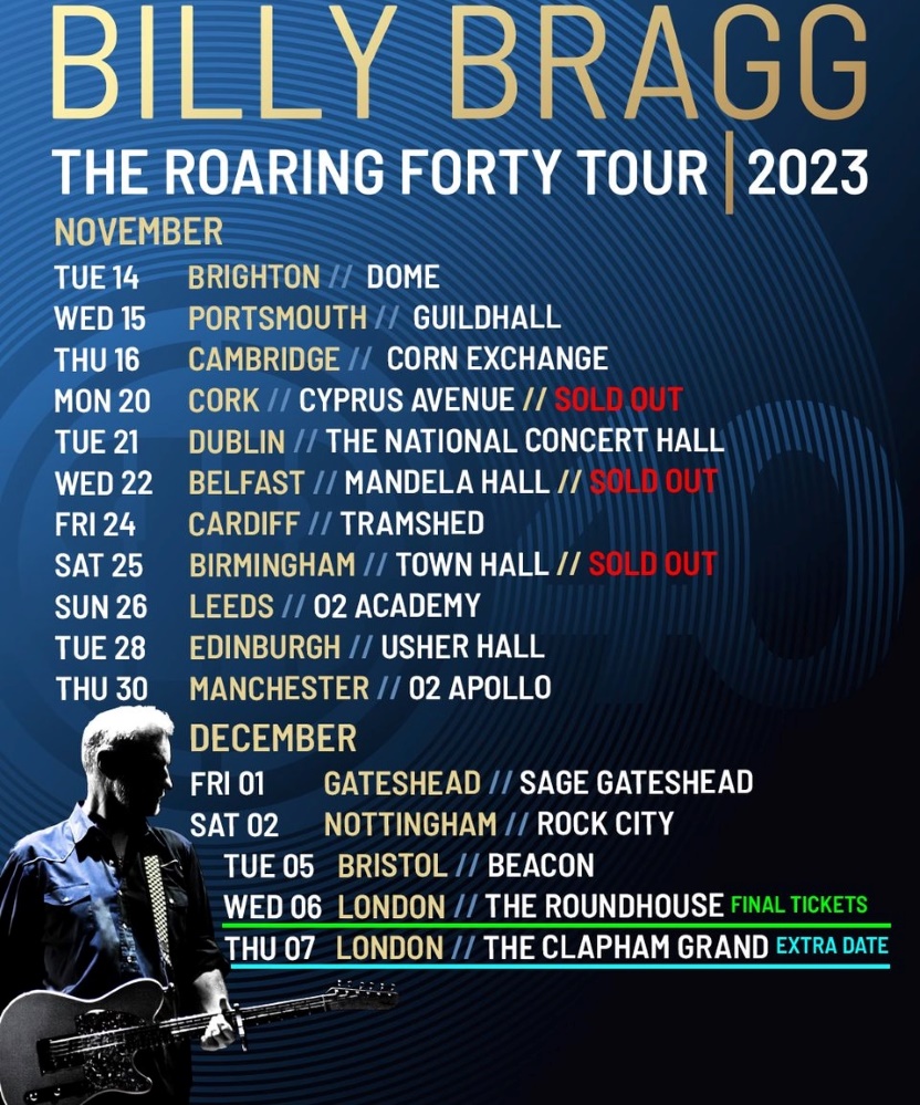Billy Bragg The Roaring Forty Tour 2023 15 November 2023