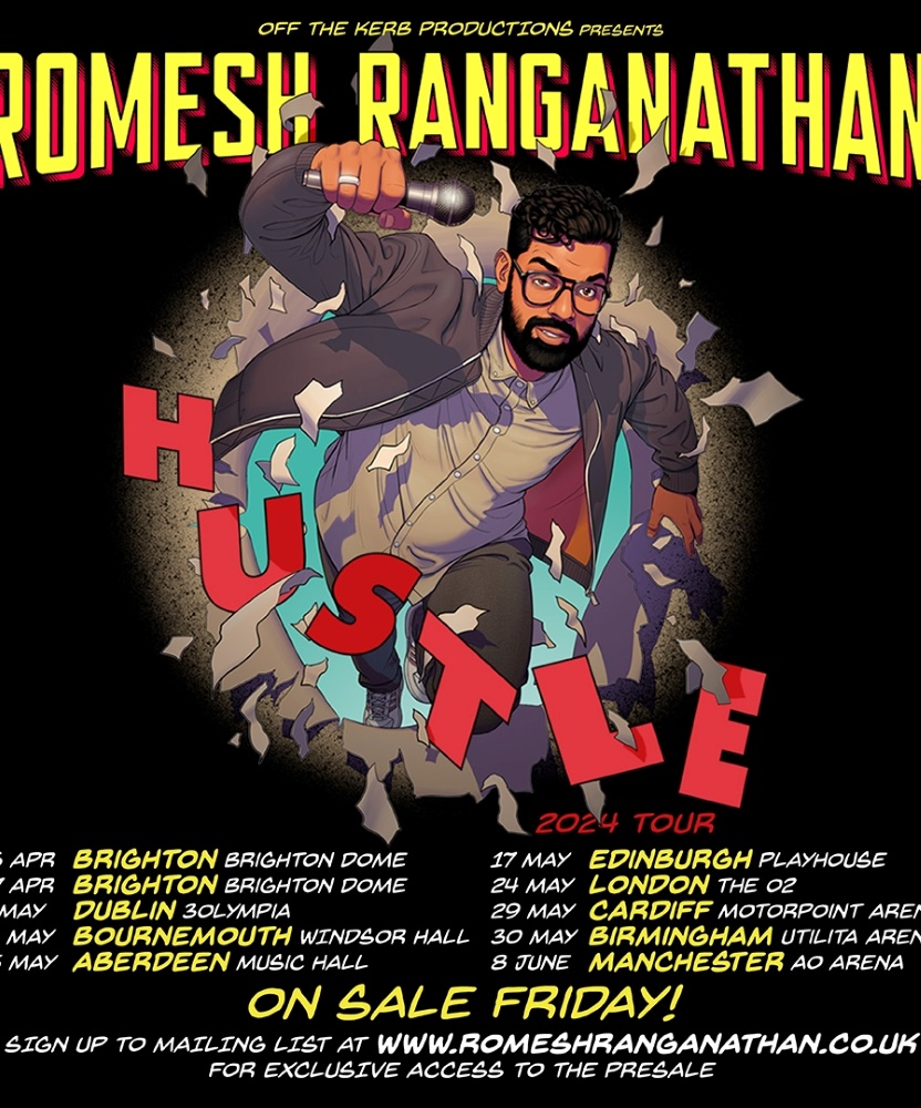 Romesh Ranganathan Hustle 2024 Tour 17 May 2024 Edinburgh