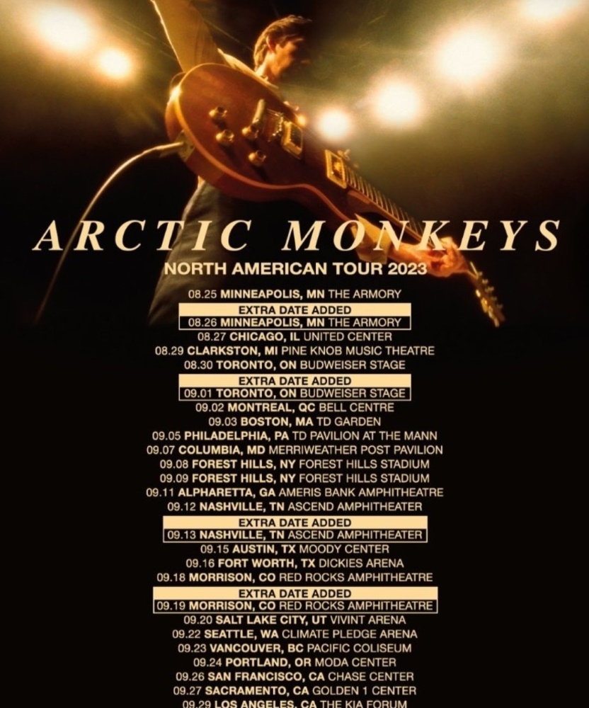 arctic monkeys tour 2023 songs