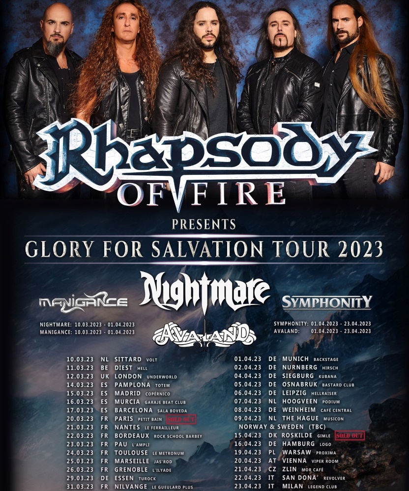 Rhapsody of Fire Glory For Salvation Tour 2023 02 April 2023