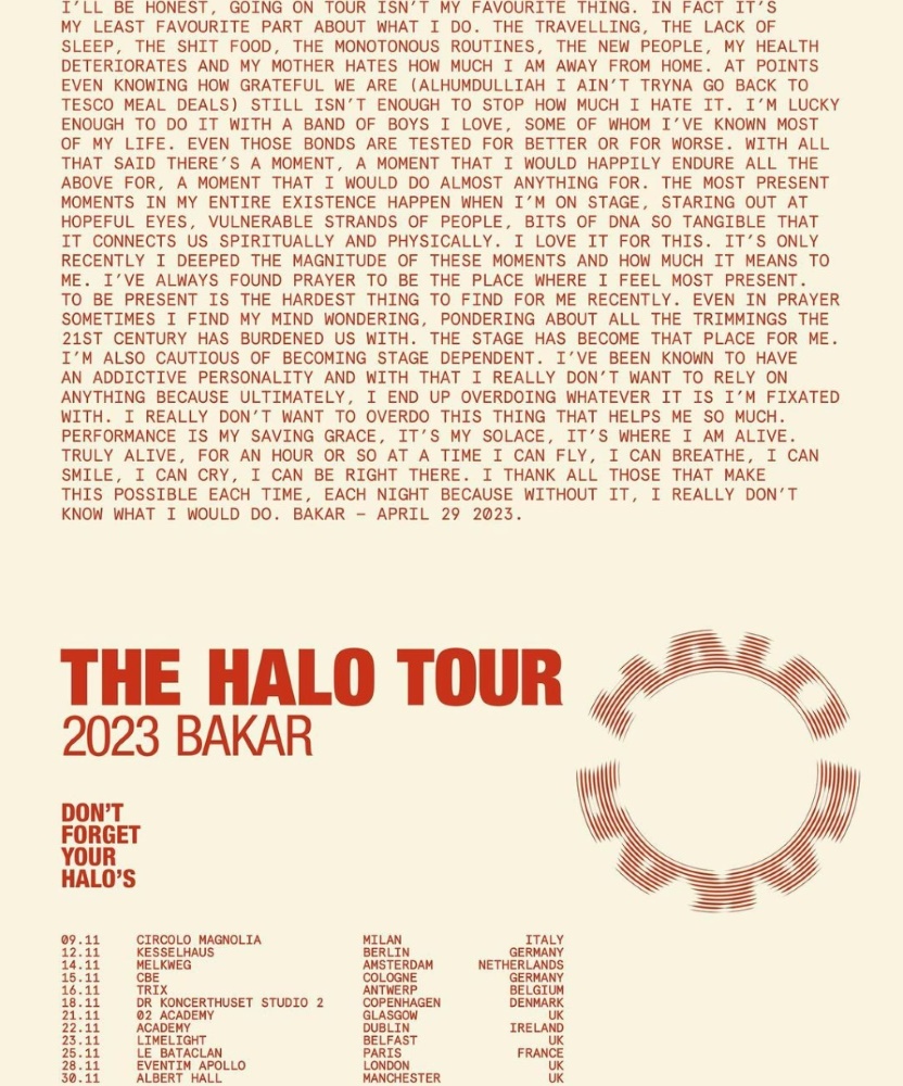 Bakar The Halo Tour 2023 28 November 2023 Eventim Apollo Event