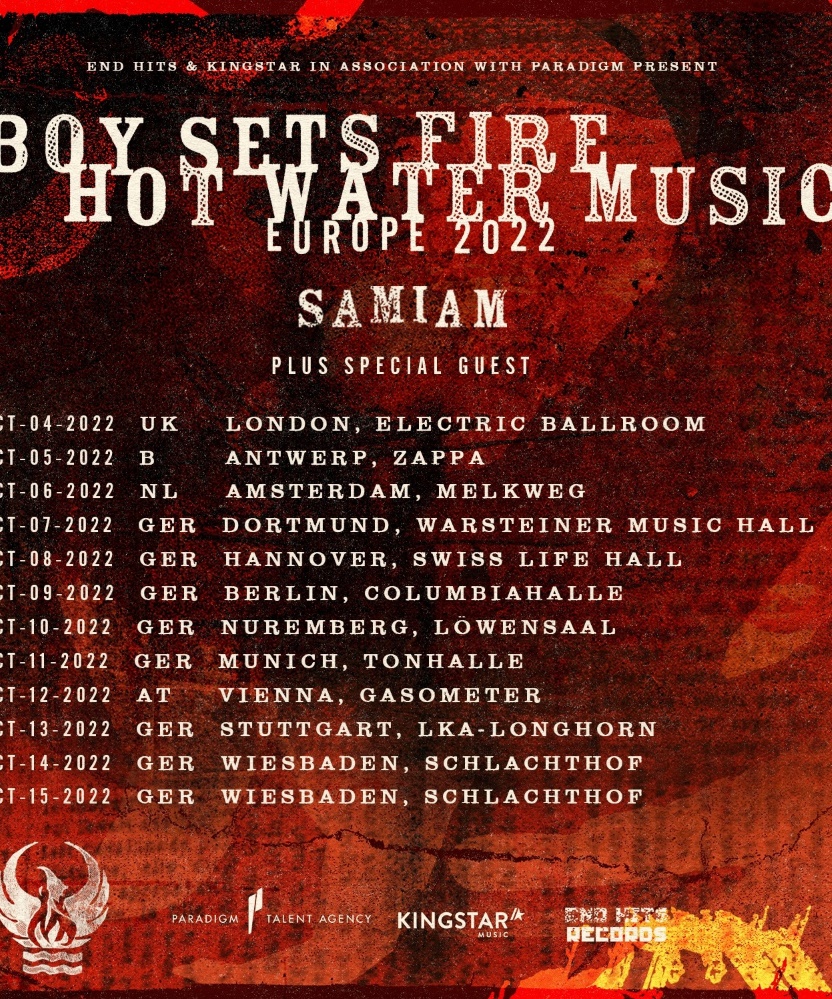 BOYSETSFIRE & Hot Water Music Europe 2022 11 October 2022 TonHalle München Event/Gig
