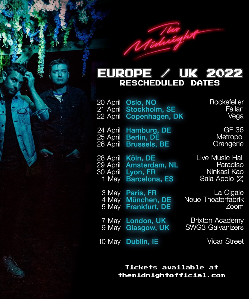 The Midnight Europe/UK 2022 10 May 2022 Vicar Street Event/Gig