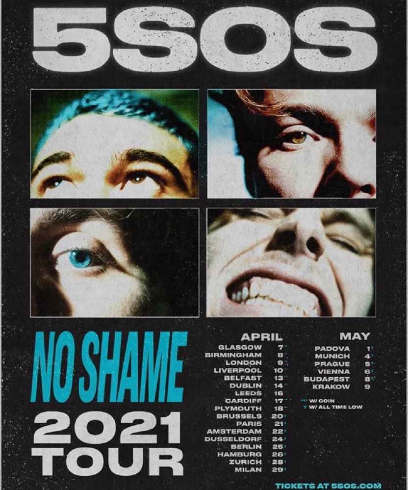 5 Seconds Of Summer - No Shame Tour 2021 - 04 May 2021 - Zenith - Event ...